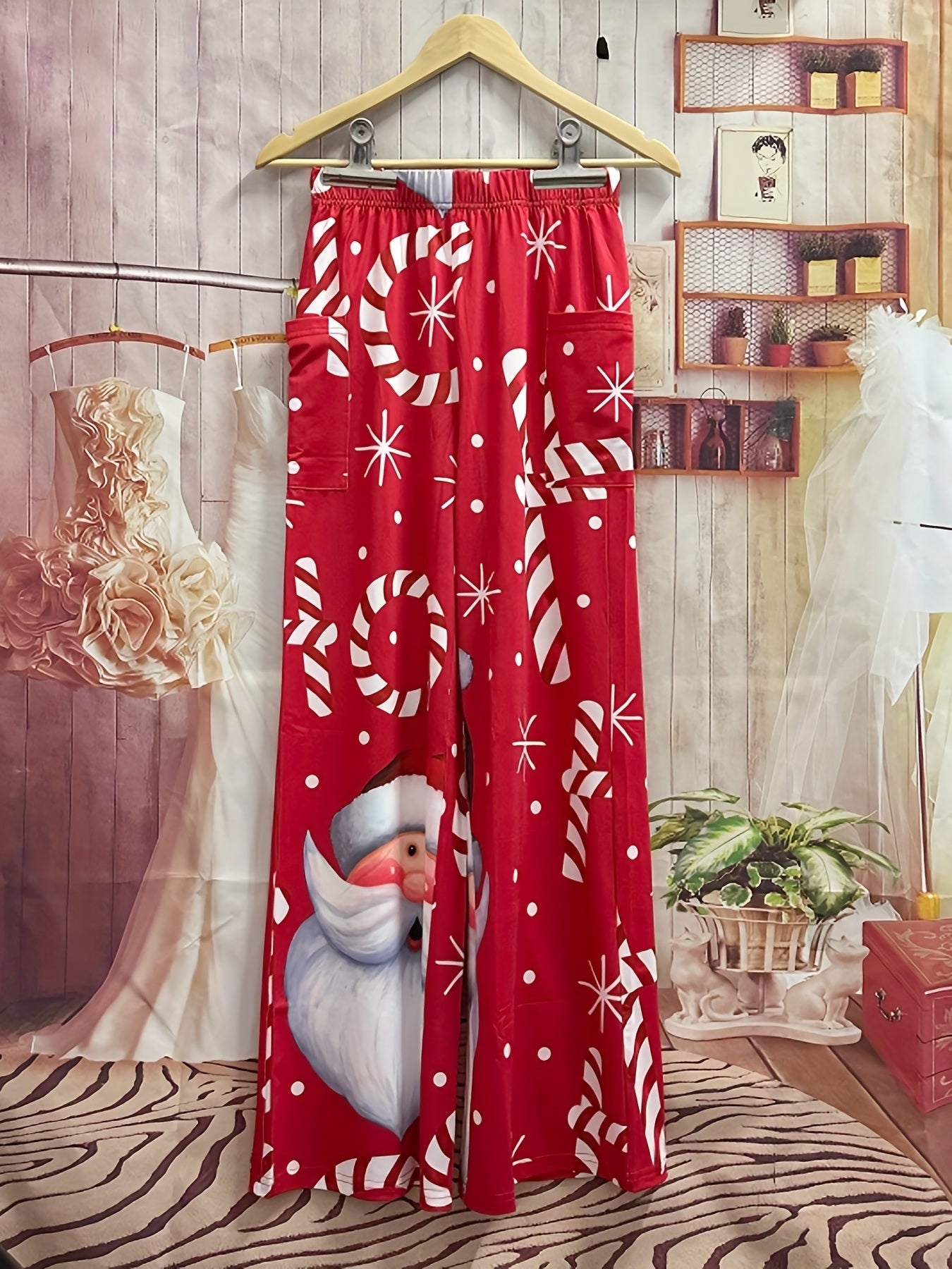 Christmas Santa Print Pants