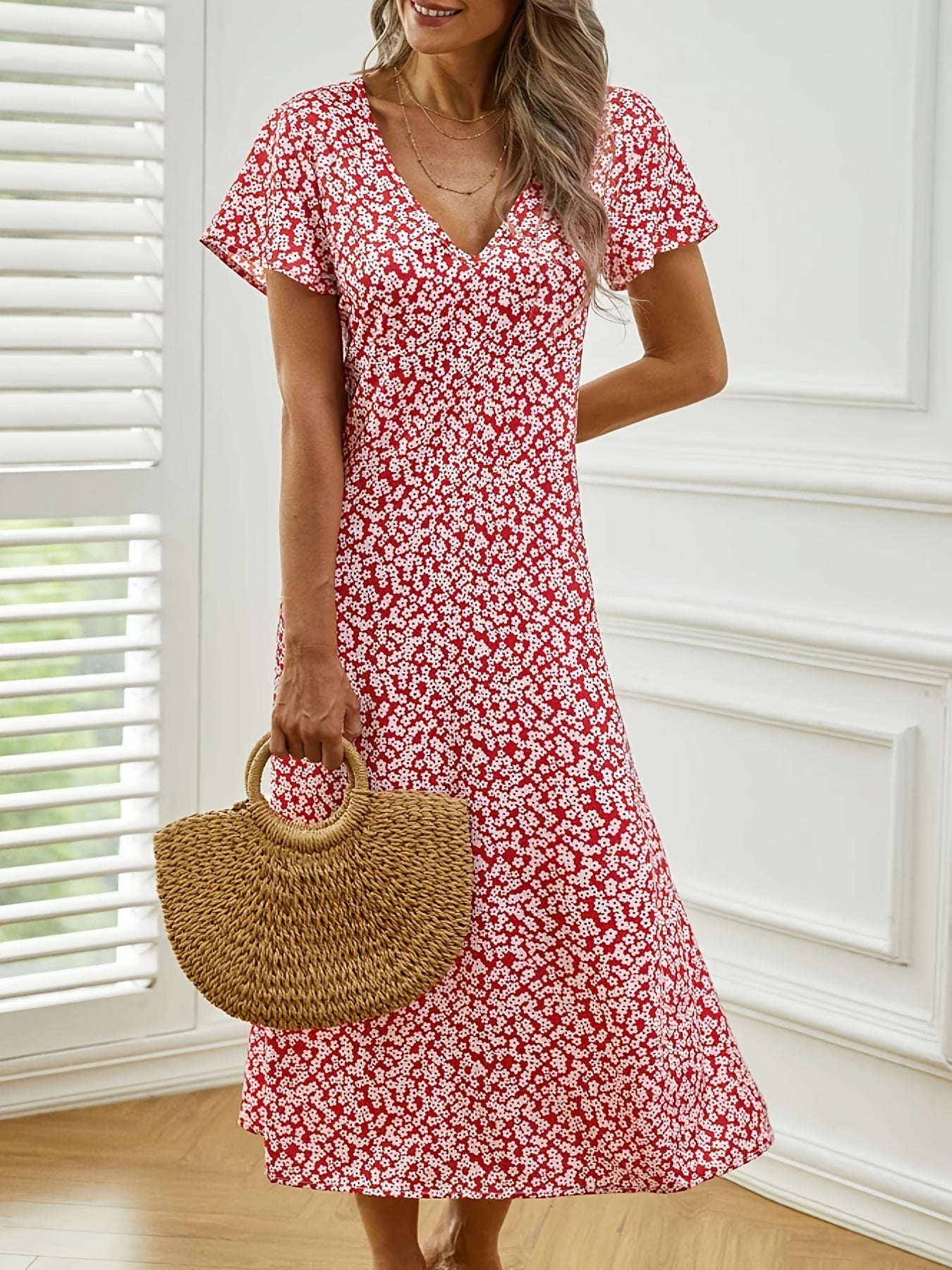 Casual Floral Print Dress