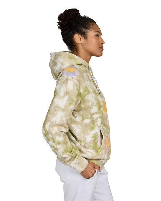 US Blanks Unisex Flower Tie-Dye Hooded Sweatshirt