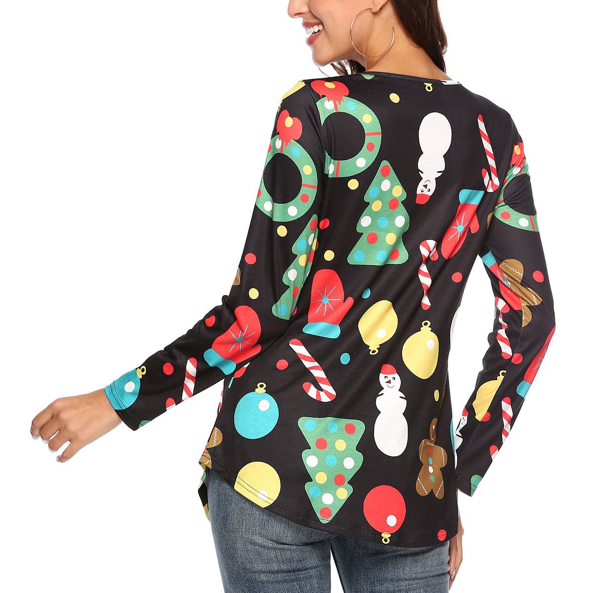 Christmas Ornaments Print Top