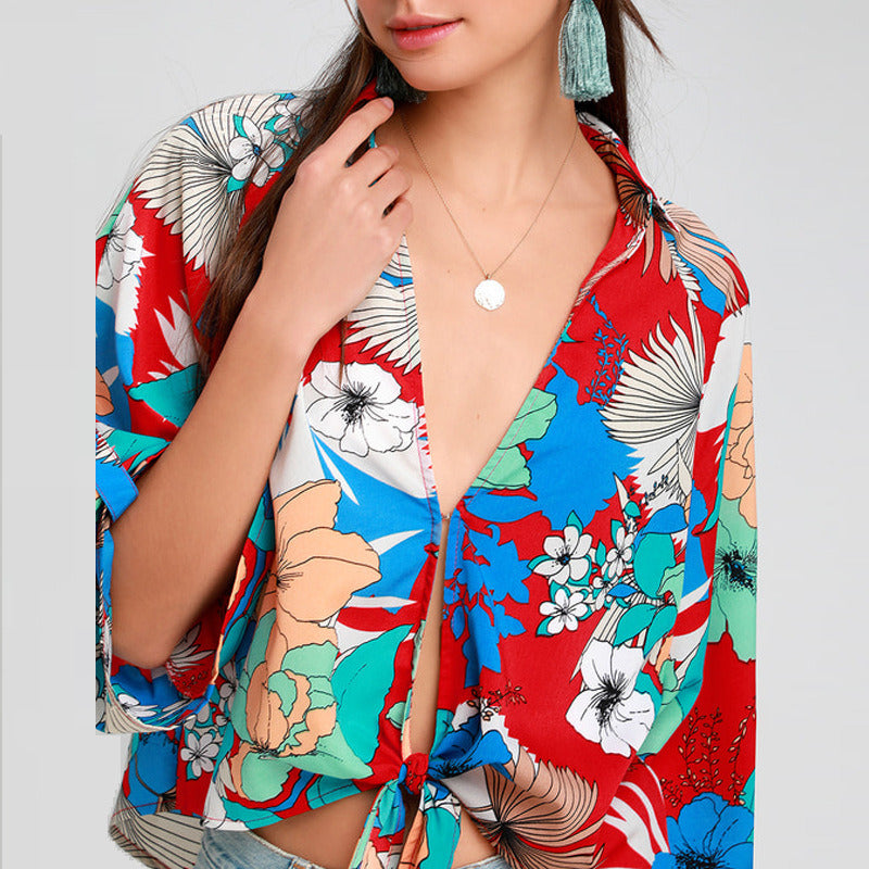 Floral V-Neck Shirt