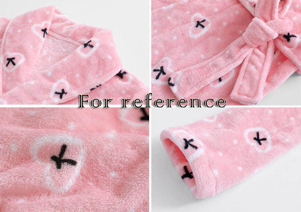 Plush Bathrobe Pink Pigeons