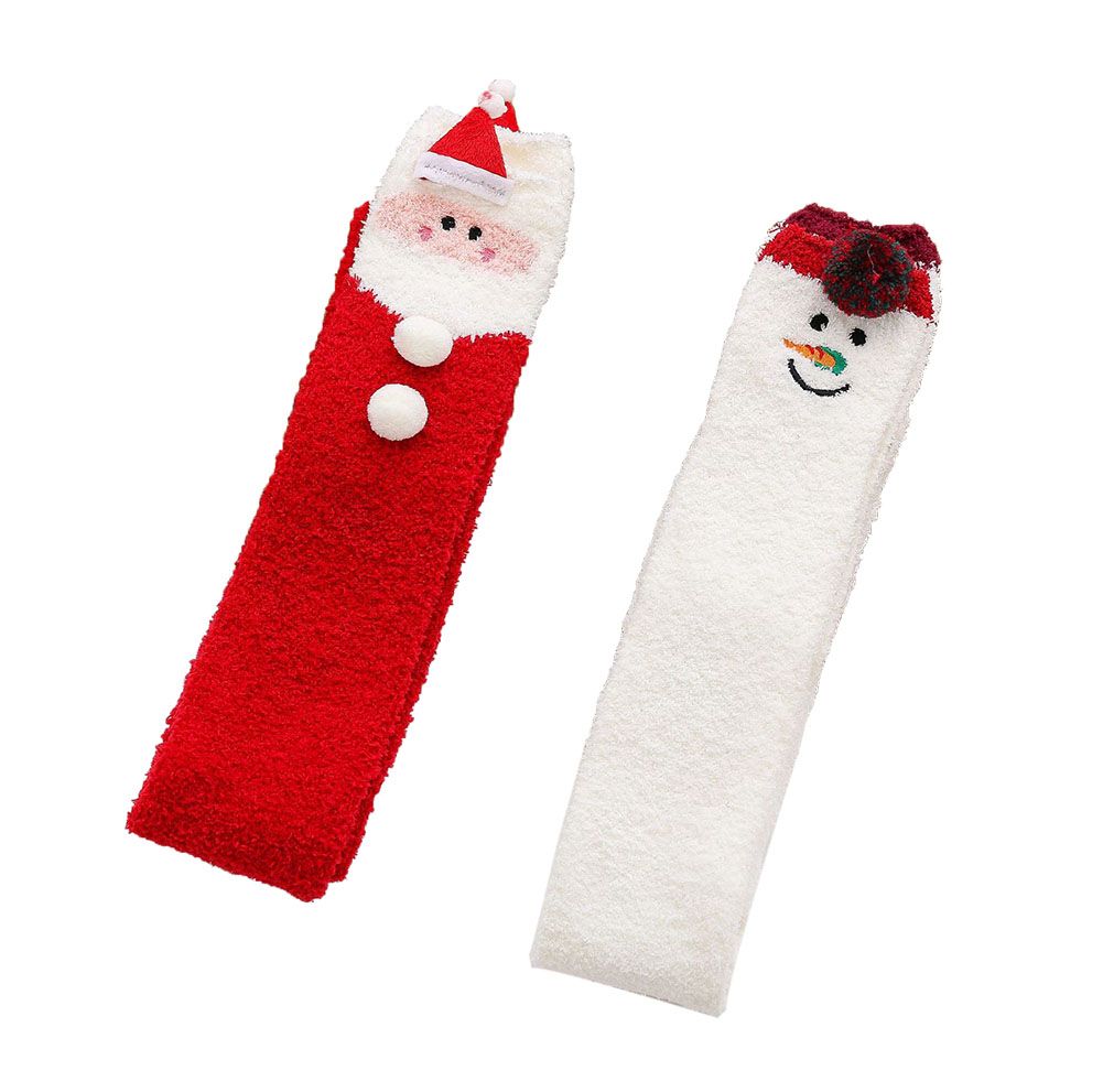 2 Pairs Santa and Snowman Stockings