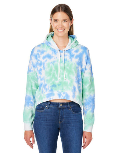 J America Triblend Cropped Hooded Sweatshirt