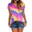 Tie-dye Fringed Short-Sleeved T-shirt