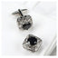 Black Stainless Steel Rhinestone Cufflinks