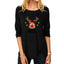 Button Long Sleeve Christmas Blouse