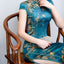 Blue Printed  Cheongsam Dress