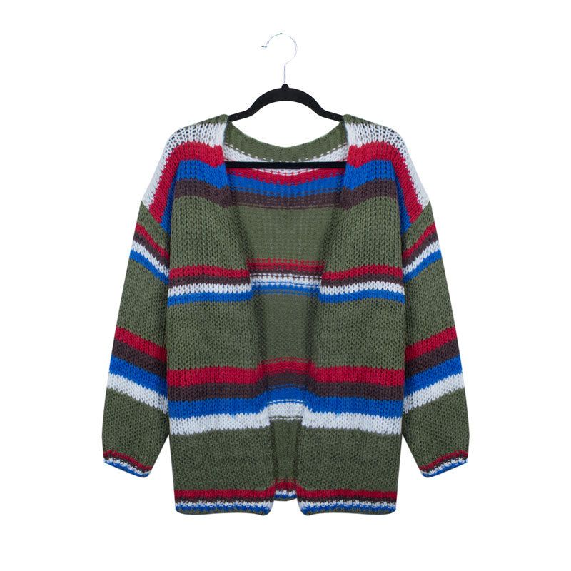 Solid Color Stitching Cardigan