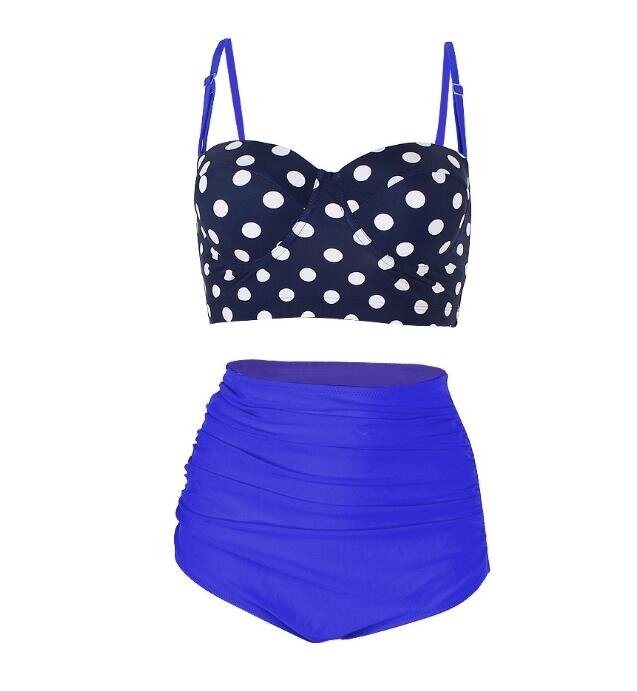 Vintage Polka Underwire High Waisted Swimsuit