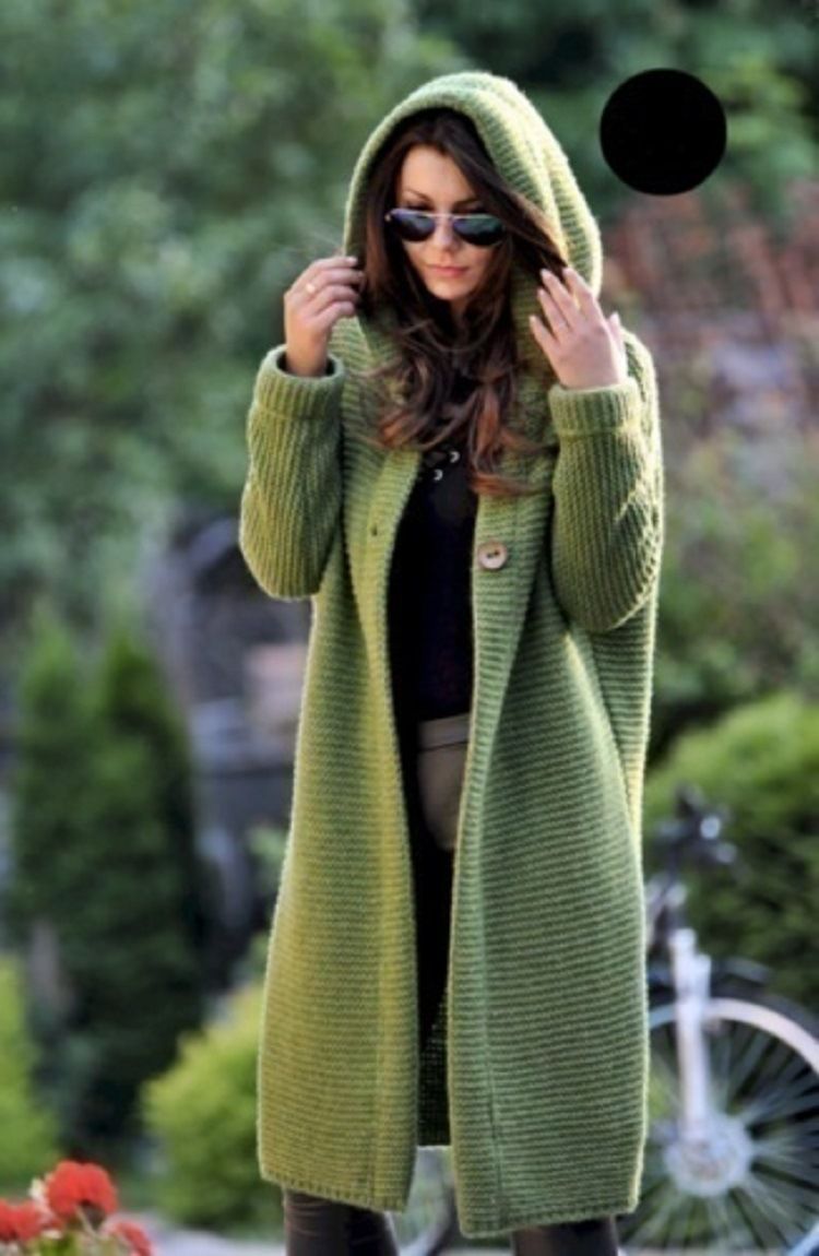 Solid Color Long Hooded Cardigan