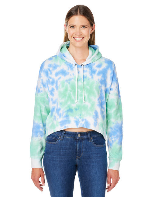 J America Triblend Cropped Hooded Sweatshirt