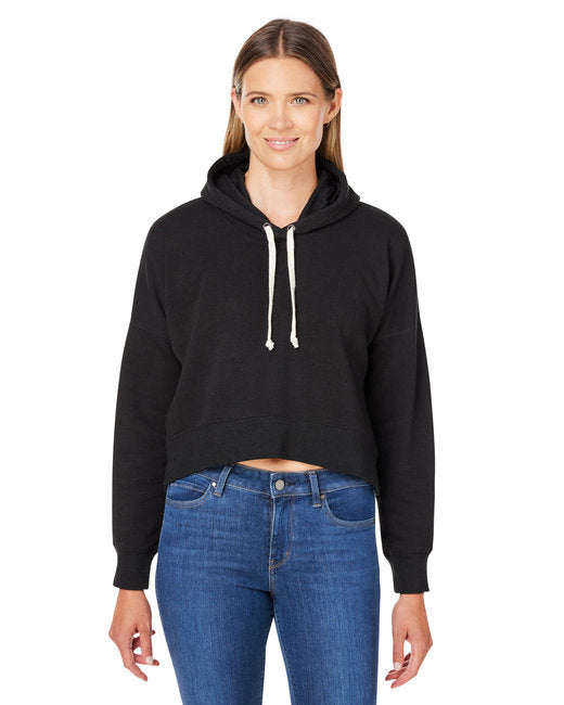 J America Triblend Cropped Hooded Sweatshirt