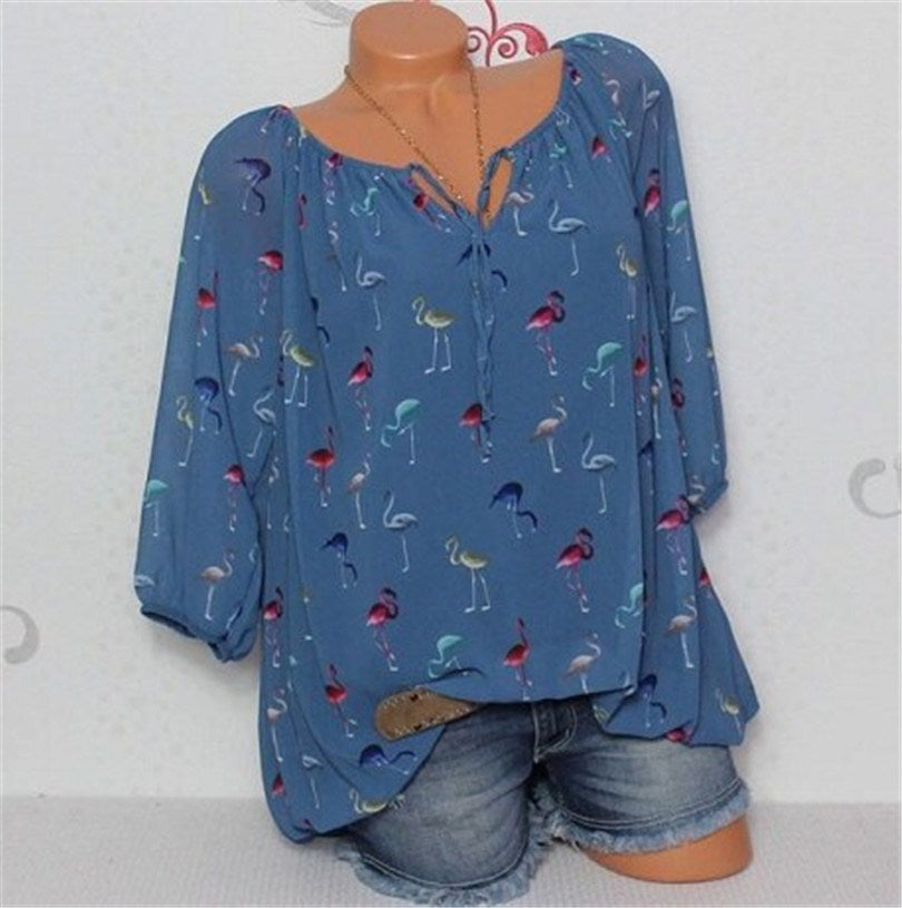 Flamingo one-neck shirt