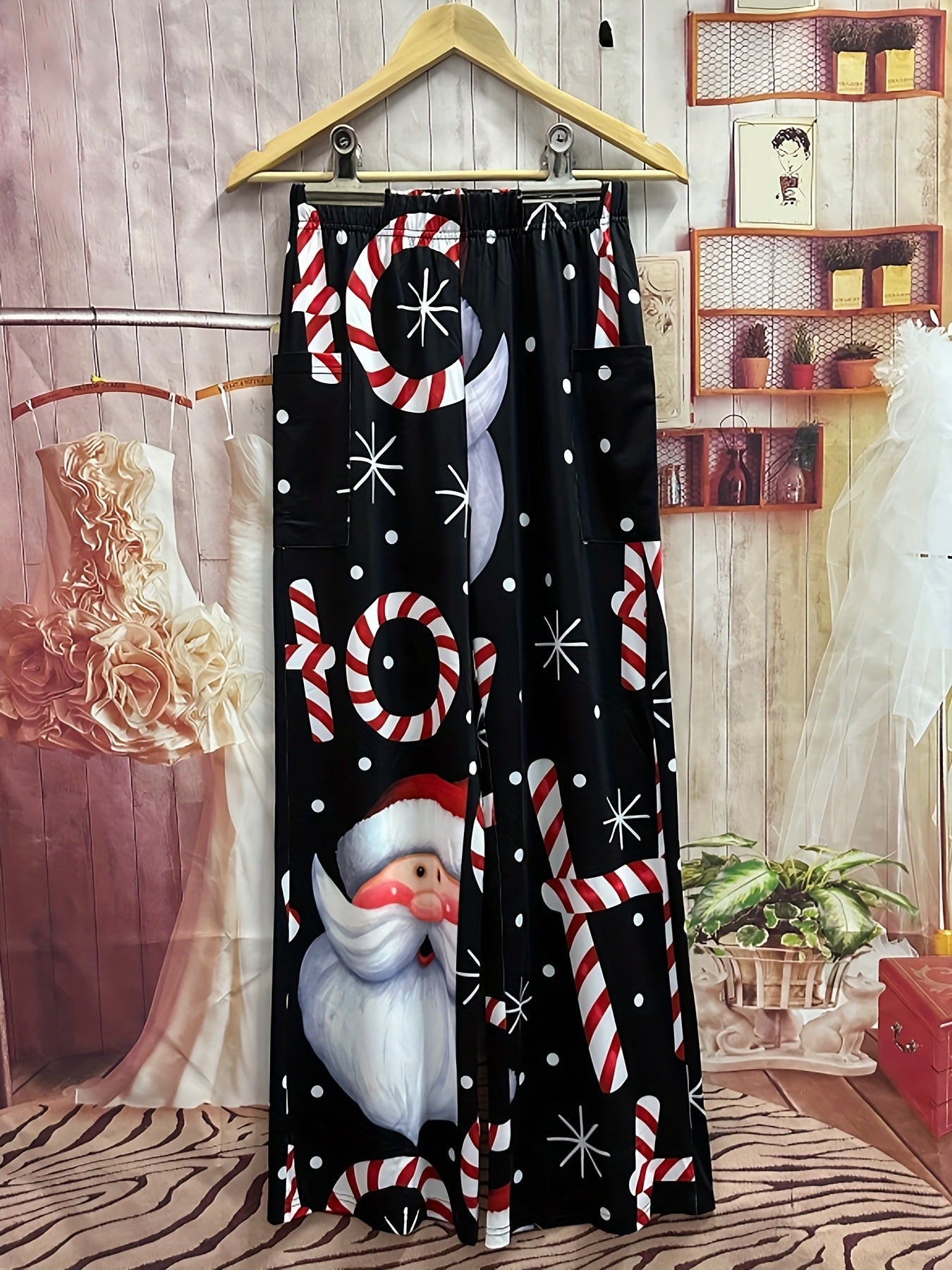 Christmas Santa Print Pants