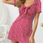 Printed V-neck Short-sleeved Dress