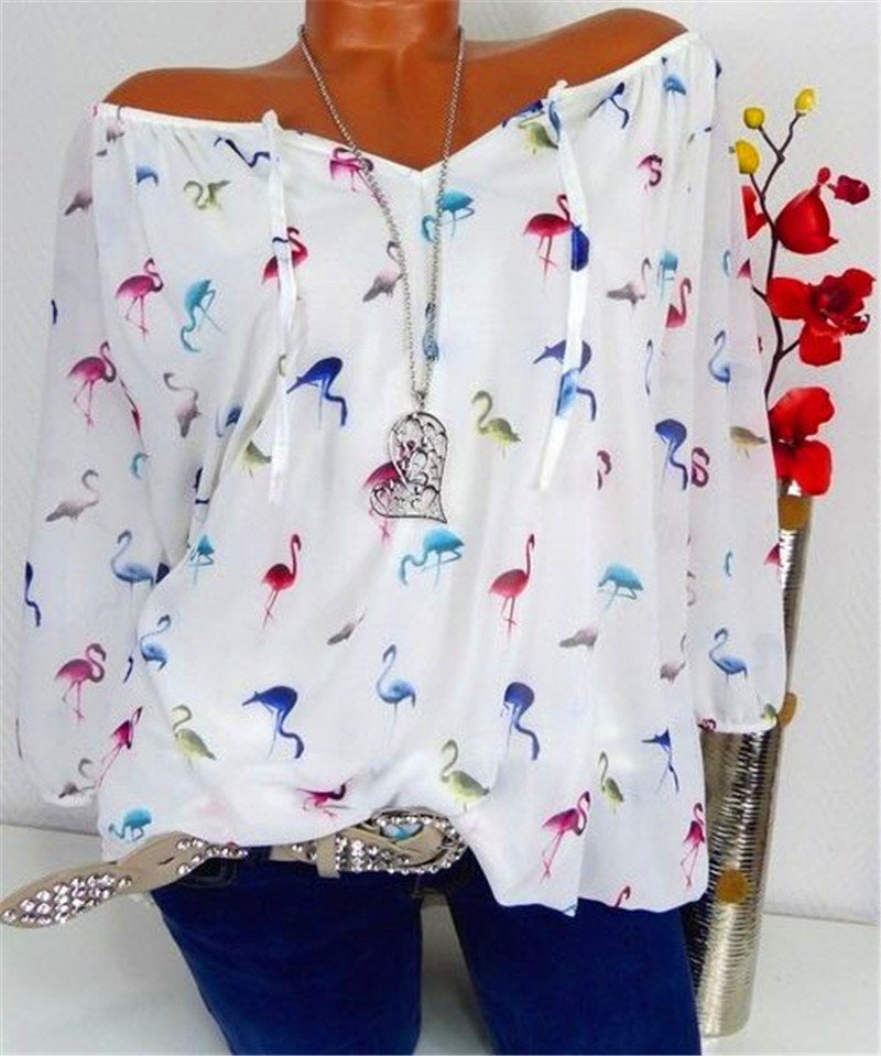 Flamingo one-neck shirt