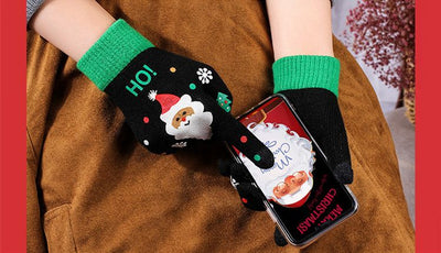 Christmas Gloves with Santa