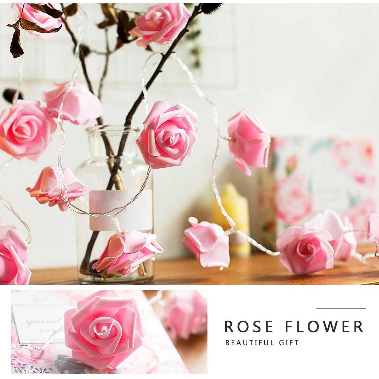 Rose Flower String Lights