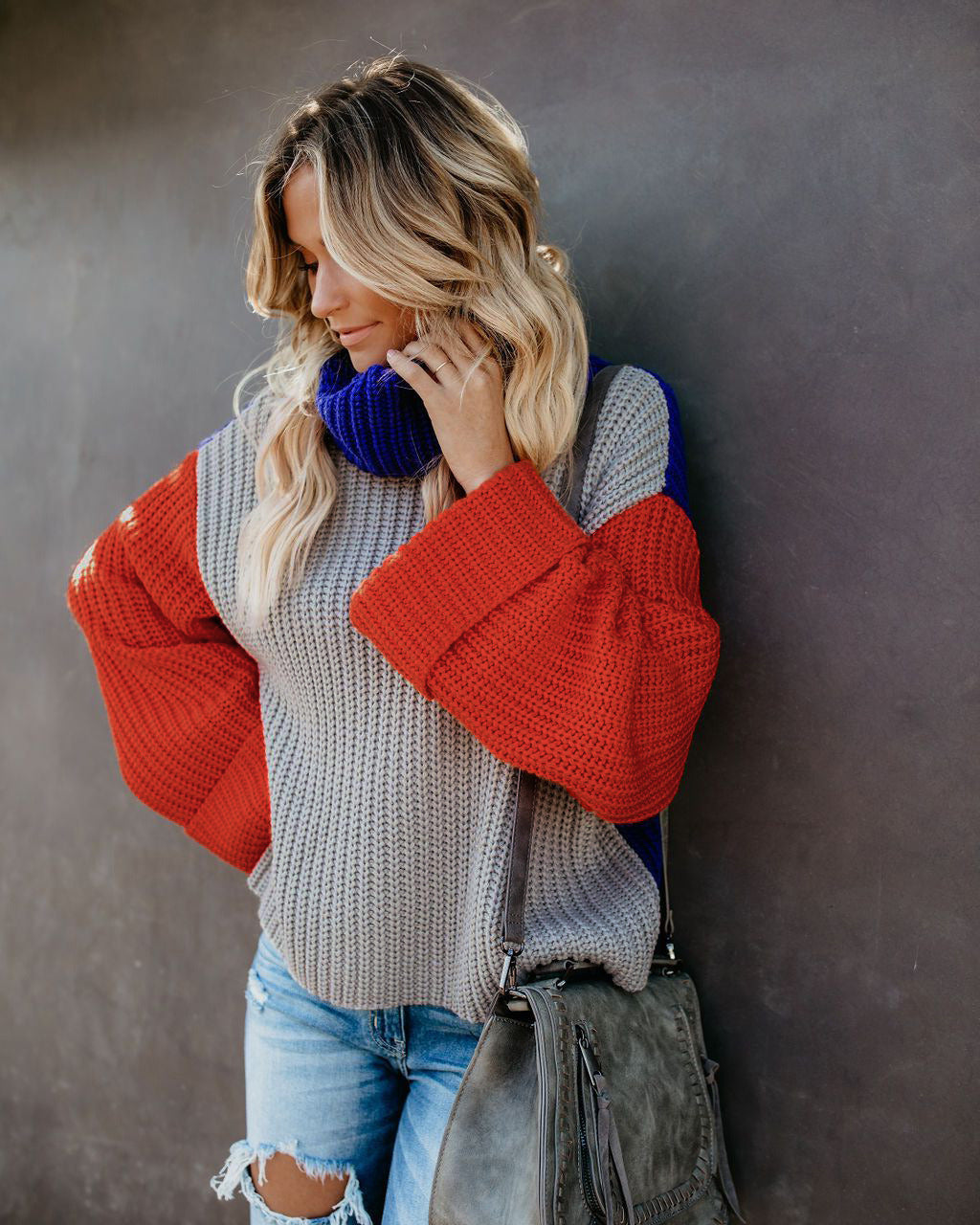 Loose Sleeves Casual Knit Sweater