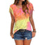 Tie-dye Fringed Short-Sleeved T-shirt