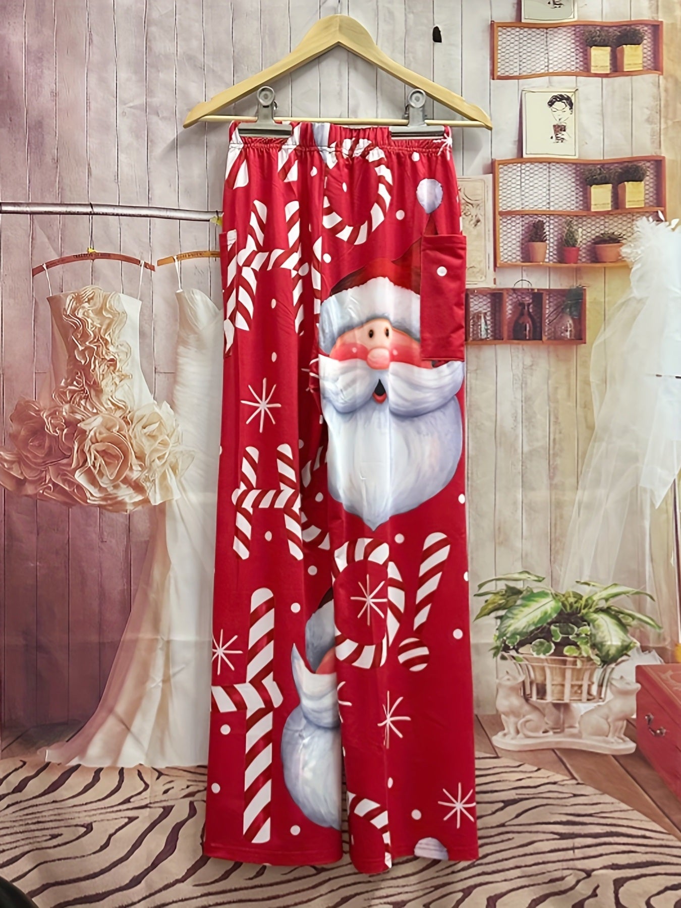 Christmas Santa Print Pants