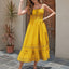 French Romantic Style Maxi Dress- Yellow