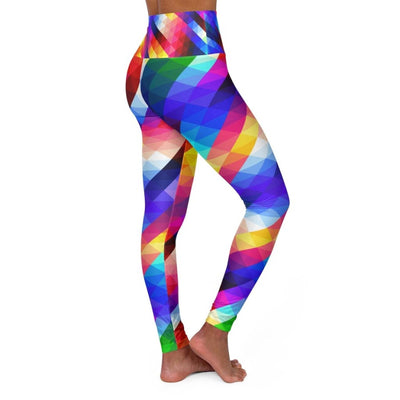 inQue.Style High Waisted Yoga Pants, Multicolor Colorblock Sports Pants