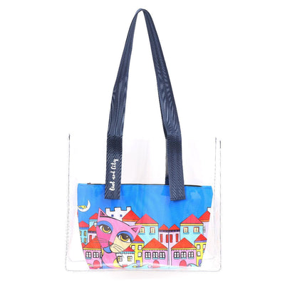 Owl And City Transparent Shopping and Beach Bag