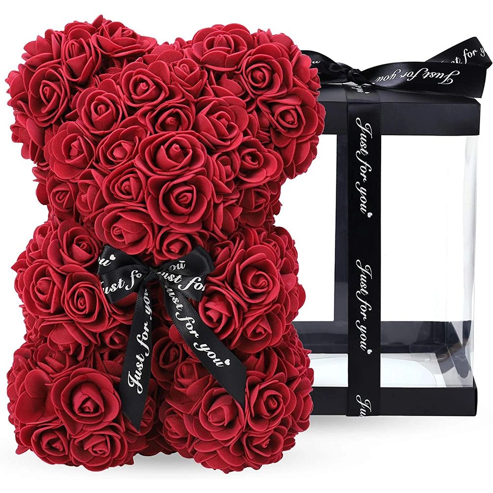 Rose Flower Teddy Bear with Box