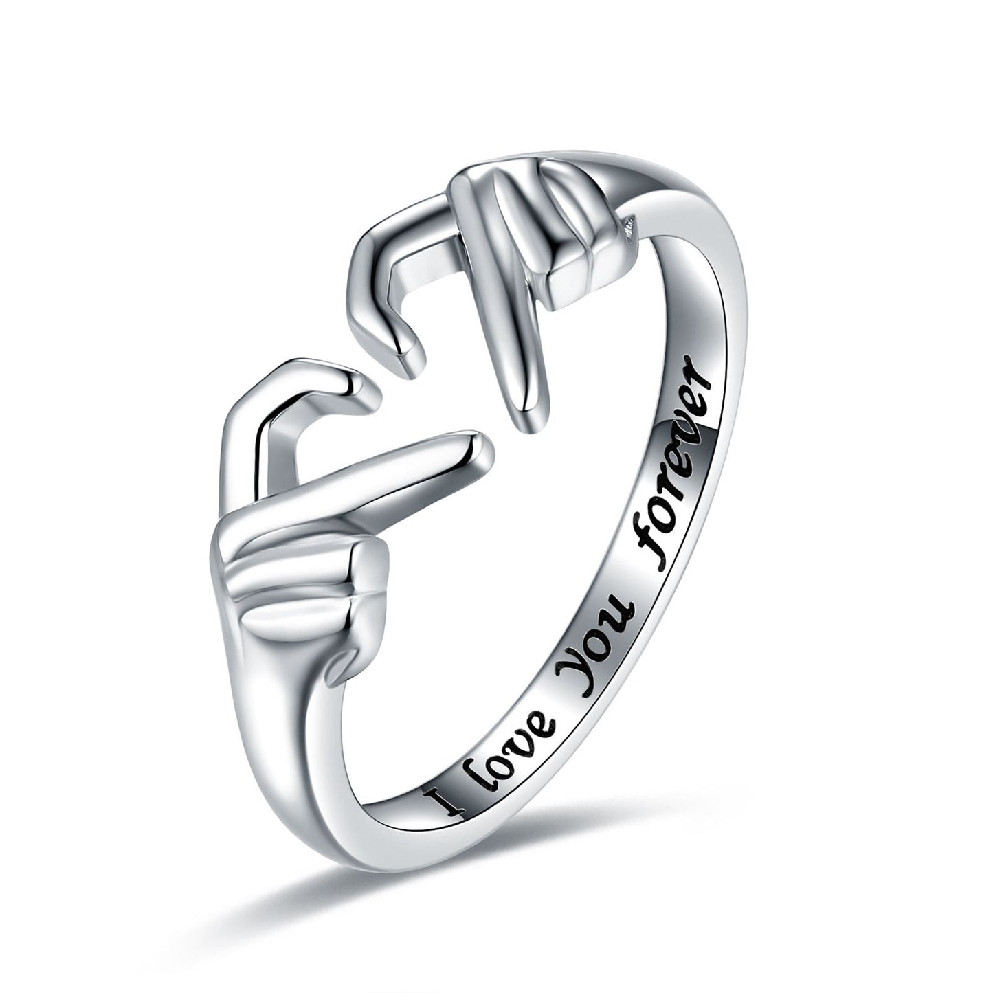 Adjustable Silvery Heart Ring