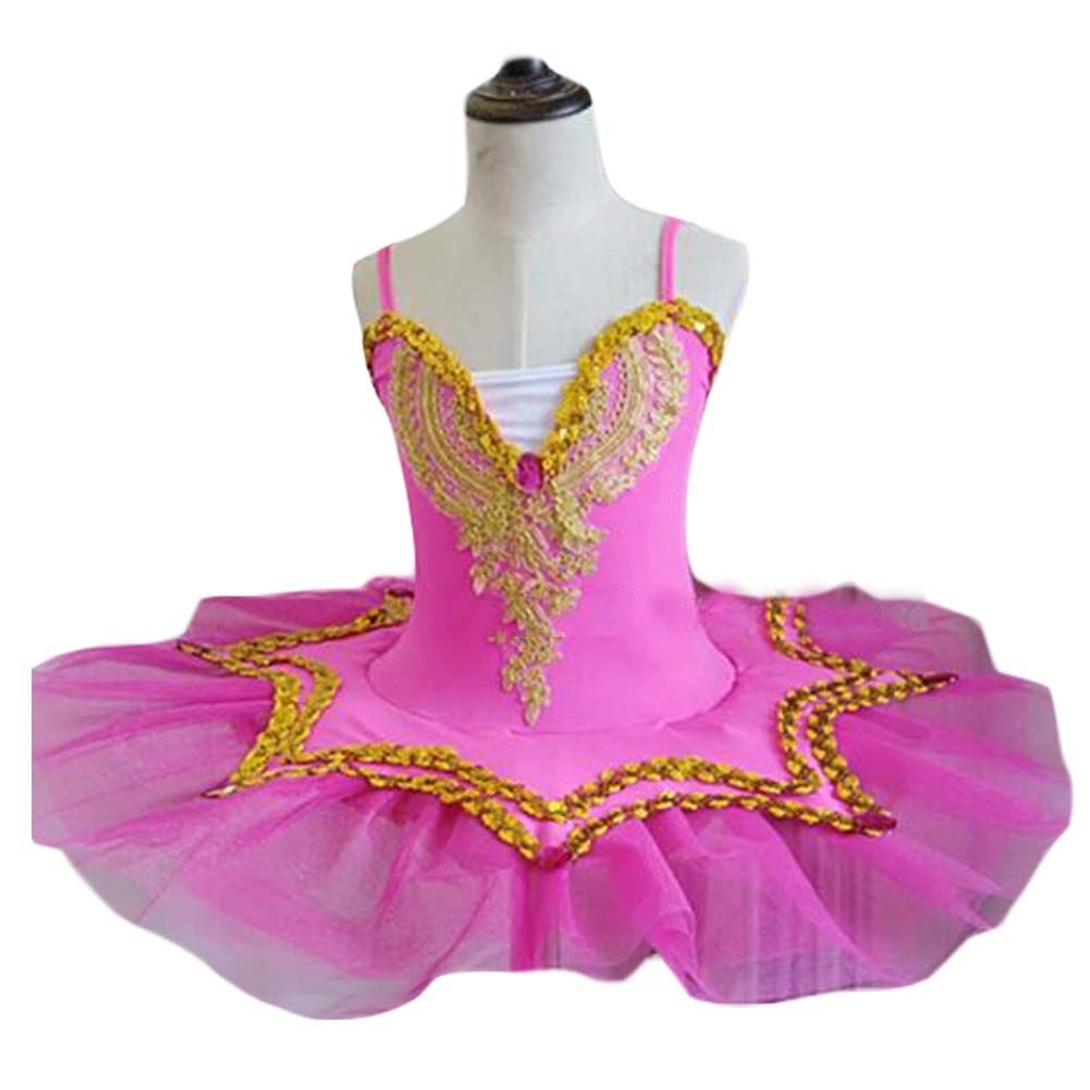 Pink Swan Tutu Skirt Sequins Ballet Dress