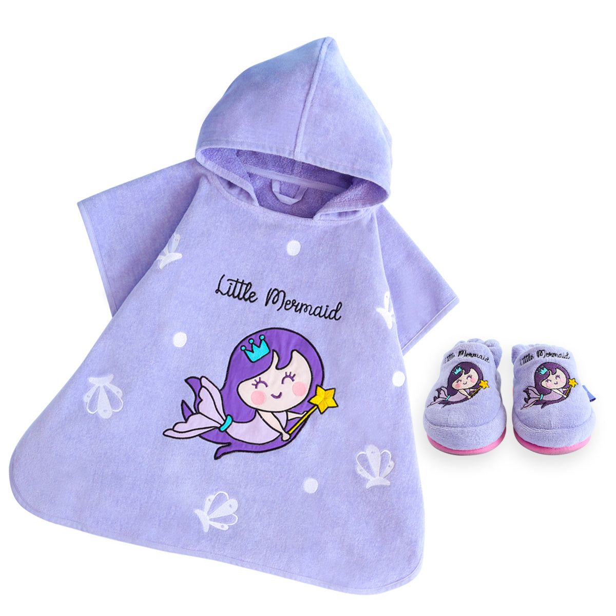 Little Mermaid Poncho and House Slippers