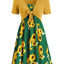 Two-piece sunflower print dress