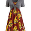 Two-piece sunflower print dress