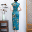 Blue Printed  Cheongsam Dress