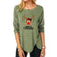 Button Long Sleeve Christmas Blouse