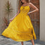 French Romantic Style Maxi Dress- Yellow