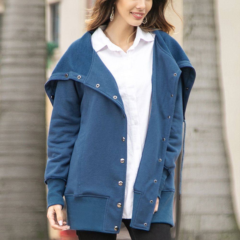 Loose Four-button Sweater Coat