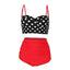 Vintage Polka Underwire High Waisted Swimsuit