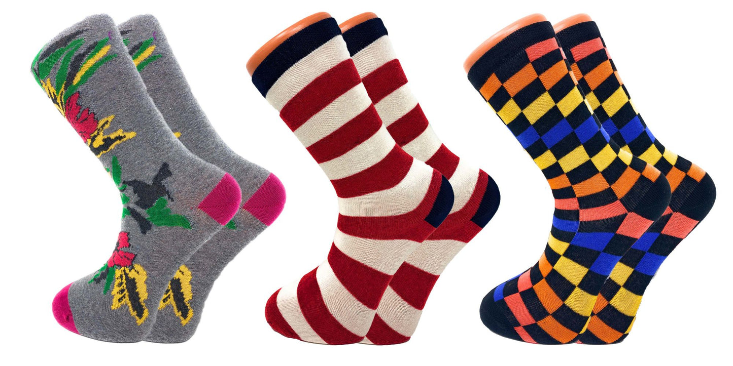 Dizzy Pattern Socks- 3Pairs