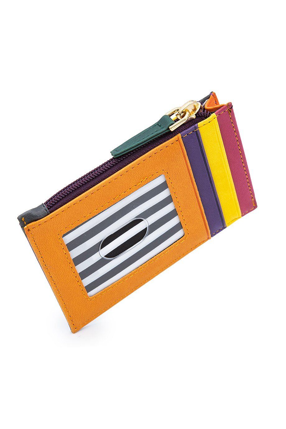 Multicolor Zippered Card Holder