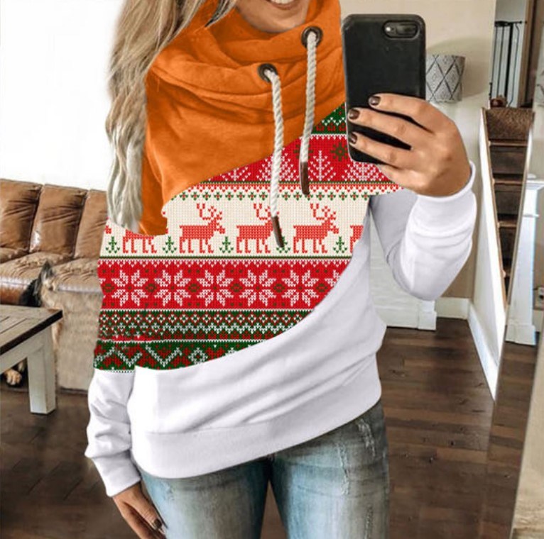 Snowflake elk Christmas hoodie