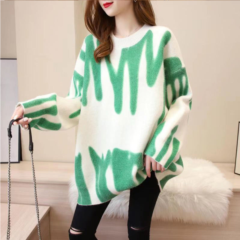 Tie-dye Sweater Drop Shoulder Sweater