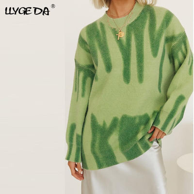 Tie-dye Sweater Drop Shoulder Sweater