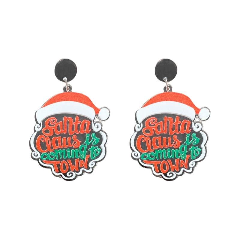 Christmas Tree & Santa Earrings