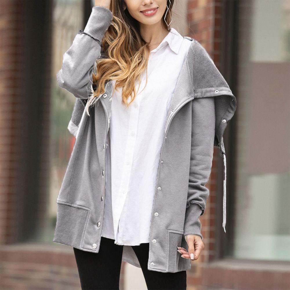 Loose Four-button Sweater Coat