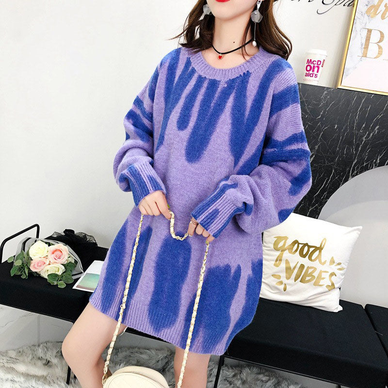 Tie-dye Sweater Drop Shoulder Sweater