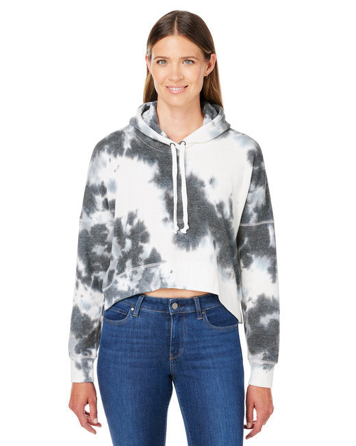 J America Triblend Cropped Hooded Sweatshirt