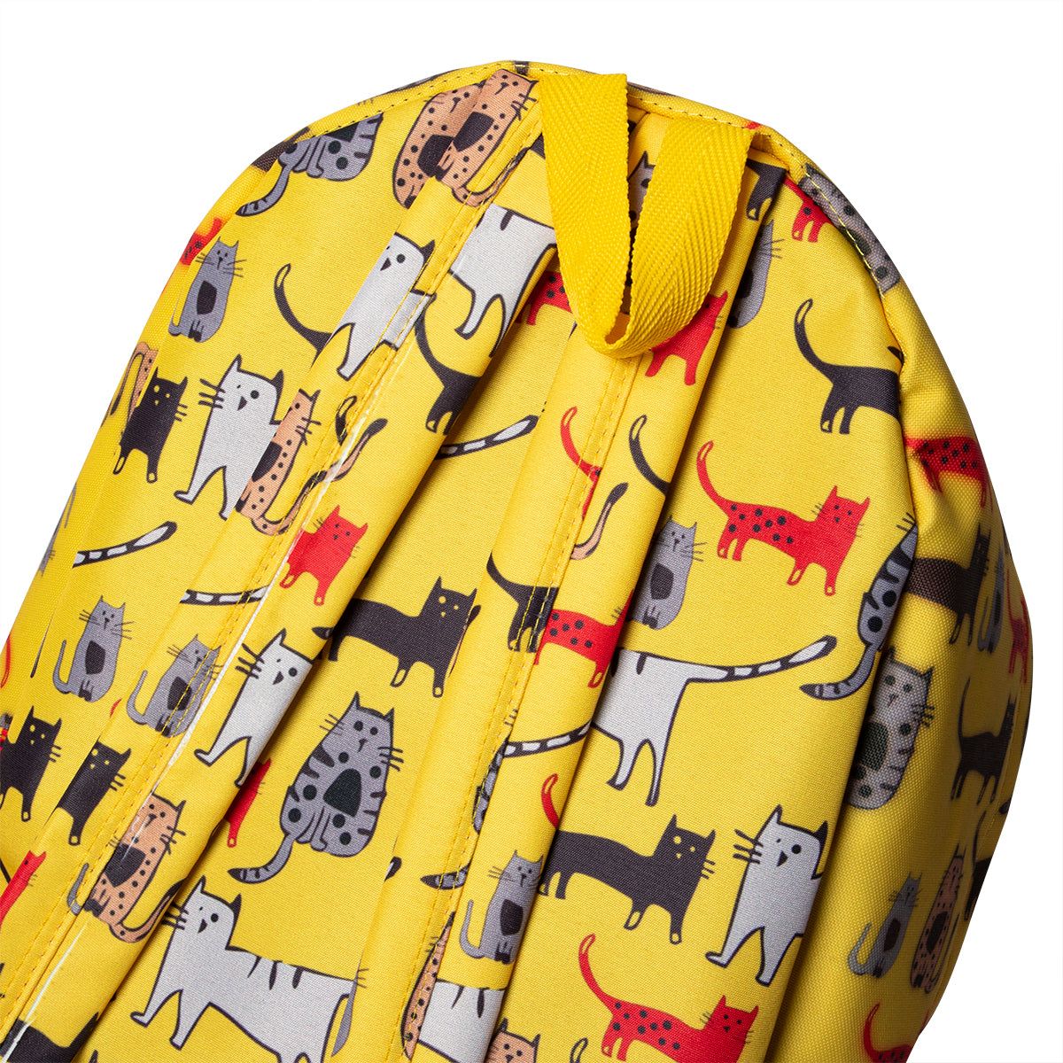 Cat Print Yellow Backpack